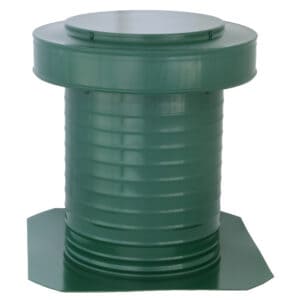 10 inch Commercial Attic Vent Cap | 10 inch Roof Vent | KV-10-GR in Green -- View of Side High Angle