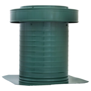 10 inch Commercial Attic Vent Cap | 10 inch Roof Vent | KV-10-GR in Green -- Askew View of Side