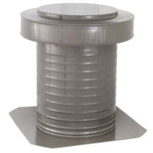 10 inch Commercial Attic Vent Cap | 10 inch Roof Vent | KV-10-WD in Weatherwood Quartz Grey -- Askew View of Side High Angle