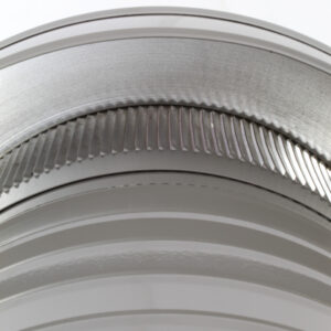 10 inch Commercial Attic Vent Cap | 10 inch Roof Vent | KV-10-WD in Weatherwood Quartz Grey -- Close up View of Louvers