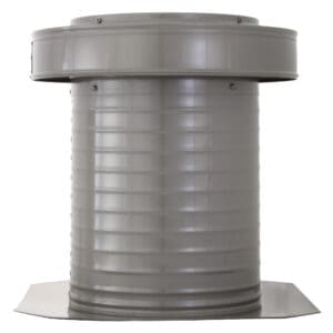 10 inch Commercial Attic Vent Cap | 10 inch Roof Vent | KV-10-WD in Weatherwood Quartz Grey -- View of Side