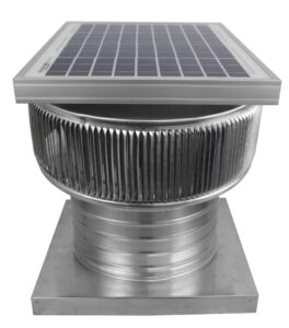 10 inch Aura Solar Attic Fan with Curb Mount Flange -Model ASF-10-C6-CMF