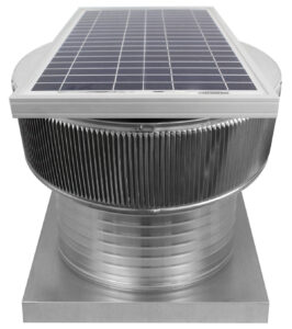 16 inch Aura Solar Attic Fan with Curb Mount Flange - Model ASF-16-C8-CMF