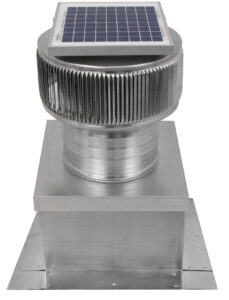8 inch Aura Solar Attic Fan with Curb Mount Flange - Model ASF-8-C4-CMF