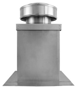 6 inch Exhaust Fan with Curb Mount Flange | RBF-6-C2-CMF - Installed on 12 inch Tall Roof Curb