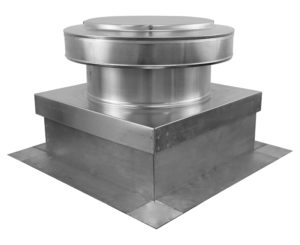 12 inch Static Roof Vent with Curb Mount Flange - RBV-12-C4-CMF - installed on Roof Curb