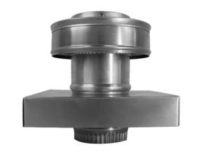 3 inch Roof Vent with Curb Mount Flange | Round Back Roof Jack Vent Cap | RBV-3-C4-CMF-TP Side View