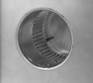 3 inch Roof Vent with Curb Mount Flange | Round Back Static Roof Vent RBV-3-C2-CMF inside louvers