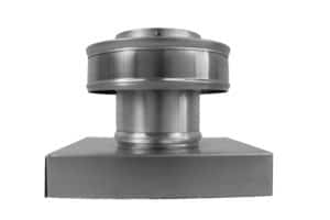 3 inch Roof Vent with Curb Mount Flange | Round Back Static Roof Vent RBV-3-C2-CMF Side View
