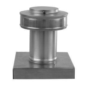 3 inch Roof Vent with Curb Mount Flange | Round Back Static Roof Vent | RBV-3-C4-CMF Side View
