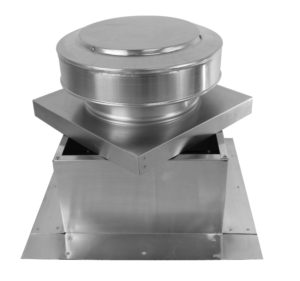 8 inch Roof Vent with Curb Mount Flange | Round Back Static Roof Vent RBV-8-C2-CMF - On Roof Curb