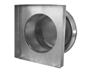 8 inch Roof Vent with Curb Mount Flange | Round Back Static Roof Vent RBV-8-C4-CMF - inside louvers