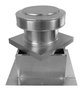 8 inch Roof Vent with Curb Mount Flange | Round Back Static Roof Vent RBV-8-C4-CMF - on roof curb