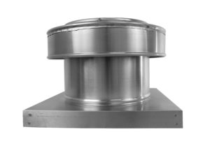 8 inch Roof Vent with Curb Mount Flange | Round Back Static Roof Vent RBV-8-C4-CMF side view