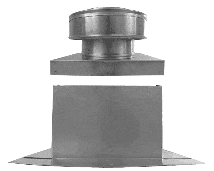 static roof vent with curb mount flange being installed on a roof curb