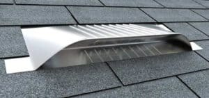 Static Off Ridge Roof Vents - UV-15 Aluminum Low Profile Universal Vent (Dormer Vent) on Shingle Roof