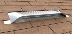 Static Off Ridge Roof Vents - UV-30 Aluminum Low Profile Universal Vent (Dormer Vent) on Shingle Roof