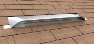Static Off Ridge Roof Vents - UV-45 Aluminum Low Profile Universal Vent (Dormer Vent) on Shingle Roof