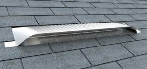 Static Off Ridge Roof Vents - UV-45 Aluminum Low Profile Universal Vent (Dormer Vent) on Shingle Roof