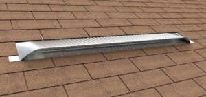 Static Off Ridge Roof Vents - UV-75 Aluminum Low Profile Universal Vent (Dormer Vent) on Shingle Roof