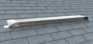 Static Off Ridge Roof Vents - UV-90 Aluminum Low Profile Universal Vent (Dormer Vent) on Shingle Roof