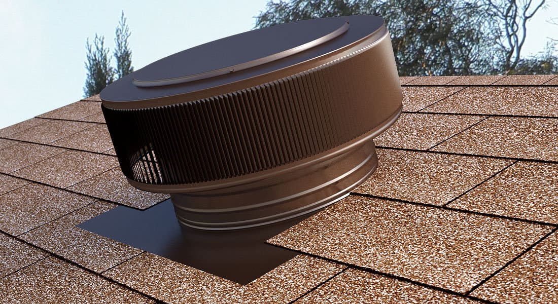 12 inch Roof Vent | Aura Gravity Ventilator AV-12-C2 in Brown