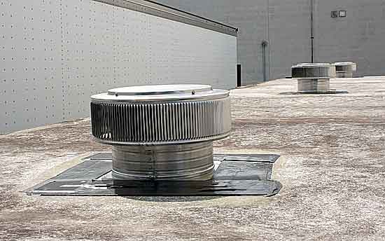 Aura Roof Vent istalled on flat roof Raleigh, South Carolina