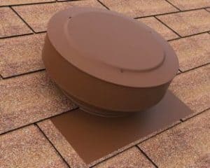 Static Vent in brown on a shingle roof
