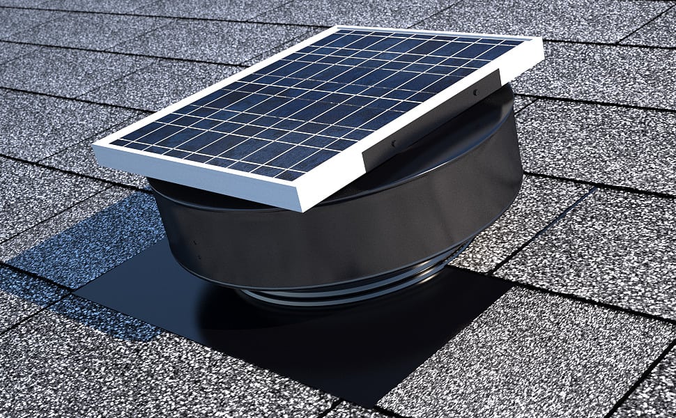 Solar Roof Exhaust Fan in Black